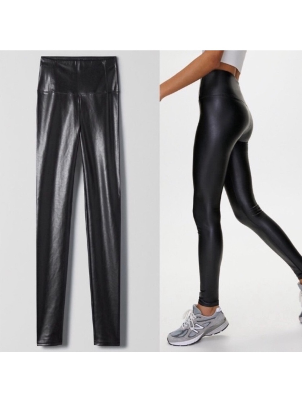 WILFRED FREE DARIA High-Rise Faux Leather Leggings - Black